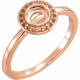 Halo Style Cabochon Ring Mounting in 10 Karat Rose Gold for Round Stone
