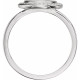 Halo Style Cabochon Ring Mounting in 10 Karat White Gold for Round Stone