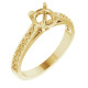 Accented Engagement Ring Mounting in 18 Karat Yellow Gold for Round Stone