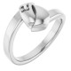 Engravable Family Ring Mounting in 18 Karat White Gold for Round Stone