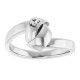 Engravable Family Ring Mounting in 18 Karat White Gold for Round Stone