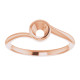 Bezel Set Solitaire Engagement Ring or Band Mounting in 10 Karat Rose Gold for Round Stone