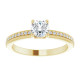 Accented Engagement Ring or Band Mounting in 18 Karat Yellow Gold for Round Stone