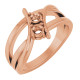 Two Stone Ring Mounting in 10 Karat Rose Gold for Round Stone