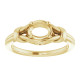 Knot Ring Mounting in 18 Karat Yellow Gold for Oval Stone