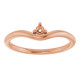 Family Stackable V Ring Mounting in 10 Karat Rose Gold for Round Stone