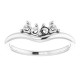 Family Stackable V Ring Mounting in 10 Karat White Gold for Round Stone