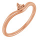 Family Stackable V Ring Mounting in 18 Karat Rose Gold for Round Stone