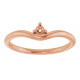 Family Stackable V Ring Mounting in 18 Karat Rose Gold for Round Stone