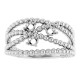 Family Beaded Criss Cross Ring Mounting in 18 Karat White Gold for Round Stone