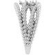 Family Beaded Criss Cross Ring Mounting in 18 Karat White Gold for Round Stone