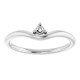 Family Stackable V Ring Mounting in 18 Karat White Gold for Round Stone