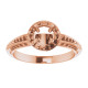 Halo Style Knife Edge Engagement Ring Mounting in 18 Karat Rose Gold for Round Stone