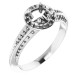 Halo Style Knife Edge Engagement Ring Mounting in 18 Karat White Gold for Round Stone