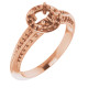 Halo Style Knife Edge Engagement Ring Mounting in 14 Karat Rose Gold for Round Stone