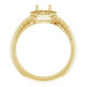 Halo Style Knife Edge Engagement Ring Mounting in 10 Karat Yellow Gold for Round Stone