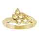 Family Bypass Ring Mounting in 10 Karat Yellow Gold for Round Stone