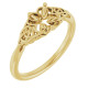Celtic Inspired Solitaire Ring Mounting in 18 Karat Yellow Gold for Oval Stone