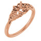 Celtic Inspired Solitaire Ring Mounting in 10 Karat Rose Gold for Oval Stone