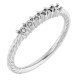 Family Rope Ring Mounting in 18 Karat White Gold for Round Stone