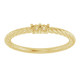 Family Rope Ring Mounting in 10 Karat Yellow Gold for Round Stone