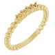 Family Beaded Ring Mounting in 18 Karat Yellow Gold for Round Stone