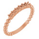 Family Beaded Ring Mounting in 10 Karat Rose Gold for Round Stone