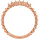Family Beaded Ring Mounting in 10 Karat Rose Gold for Round Stone
