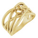 Solitaire Criss Cross Ring Mounting in 18 Karat Yellow Gold for Round Stone