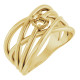 Solitaire Criss Cross Ring Mounting in 10 Karat Yellow Gold for Round Stone