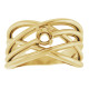 Solitaire Criss Cross Ring Mounting in 10 Karat Yellow Gold for Round Stone