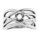 Solitaire Criss Cross Ring Mounting in 10 Karat White Gold for Round Stone