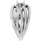 Solitaire Criss Cross Ring Mounting in 10 Karat White Gold for Round Stone