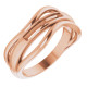 Family Freeform Ring Mounting in 18 Karat Rose Gold for Straight baguette Stone