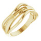 Family Freeform Ring Mounting in 10 Karat Yellow Gold for Straight baguette Stone