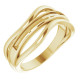Family Freeform Ring Mounting in 18 Karat Yellow Gold for Straight baguette Stone