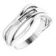 Family Freeform Ring Mounting in 18 Karat White Gold for Straight baguette Stone