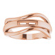 Family Freeform Ring Mounting in 10 Karat Rose Gold for Straight baguette Stone