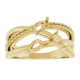 Family Freeform Ring Mounting in 10 Karat Yellow Gold for Pear shape Stone