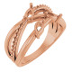 Family Freeform Ring Mounting in 18 Karat Rose Gold for Pear shape Stone