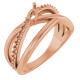 Family Freeform Ring Mounting in 10 Karat Rose Gold for Pear shape Stone