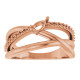 Family Freeform Ring Mounting in 10 Karat Rose Gold for Pear shape Stone