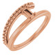 Family Negative Space Ring Mounting in 18 Karat Rose Gold for Straight baguette Stone