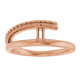Family Negative Space Ring Mounting in 18 Karat Rose Gold for Straight baguette Stone