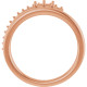 Family Negative Space Ring Mounting in 10 Karat Rose Gold for Straight baguette Stone