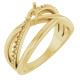 Family Freeform Ring Mounting in 18 Karat Yellow Gold for Pear shape Stone