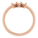 Family Ring Mounting in 18 Karat Rose Gold for Pear shape Stone