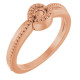 Family Beaded Ring Mounting in 14 Karat Rose Gold for Round Stone