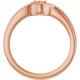 Family Beaded Ring Mounting in 14 Karat Rose Gold for Round Stone