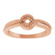 Family Beaded Ring Mounting in 14 Karat Rose Gold for Round Stone